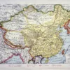 XX21951CHIN-R-Chine-carte-1951 Chine en 1951, carte géographique mise à jour, planche encyclopédique ancienne