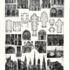 XX31930EGLI-R-eglise Églises et architecture religieuse, planche encyclopédique originale de 1930