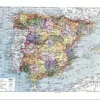 XX31930ESPA-R1-espagne-carte Espagne, carte politique en couleurs avec provinces et régions, planche originale de 1930