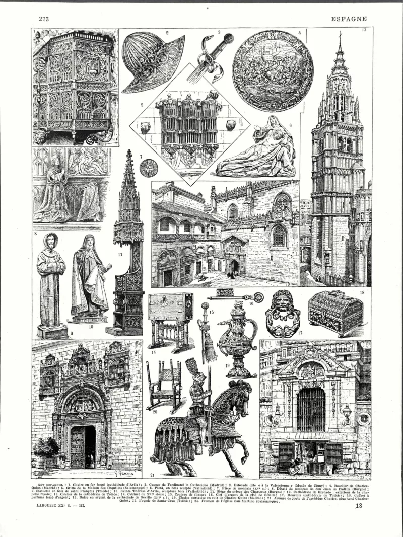 XX31930ESPA-R2-espagne-art Art espagnol, architecture, sculpture, mobilier et arts décoratifs, planche de 1930