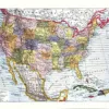 XX31930ETAT-R-etats-unis-carte États-Unis, carte politique en couleurs avec États et frontières, planche originale de 1930