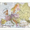 XX31930EURO-R-europe-1930 Europe en 1930, carte politique en couleurs, planche encyclopédique originale