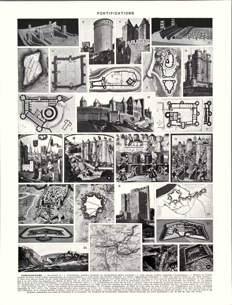 XX31930FORT-V-fortifications Fortifications, châteaux, enceintes et dispositifs défensifs, verso de la planche de 1930