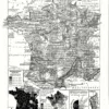 XX31930FRPH-V-france-physique France agricole et forestière, carte en noir et blanc des cultures, élevages et forêts, 1930