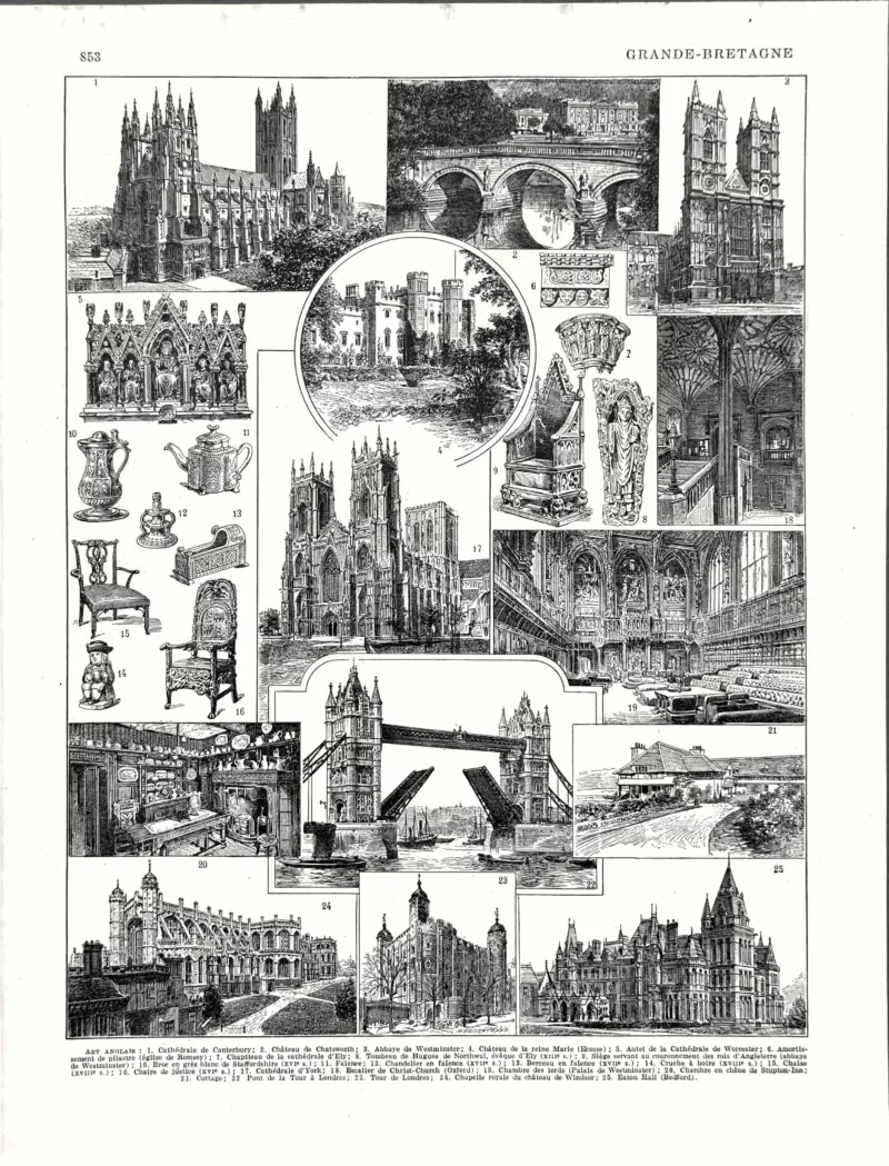 XX31930GRBR-R2-grande-bretagne-architecture Art anglais, architecture, monuments, mobilier et arts décoratifs, planche originale de 1930