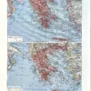 XX31930GREC-R-grece-carte Grèce ancienne et actuelle, deux cartes en couleurs, planche de Demoulin de 1930