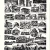 XX31930HABI-R-habitations Habitations du monde, maisons anciennes et traditionnelles, planche encyclopédique originale de 1930