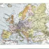 XX31935EURO-R-europe-1935 Europe en 1935, carte politique en couleurs mise à jour, planche encyclopédique originale