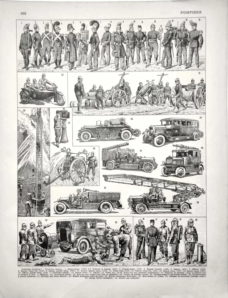 sapeurs-pompiers tenues et matériel