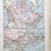LU11922CANA-R-canada-carte Carte ancienne du Canada en couleurs avec provinces, villes et voies ferrées, 1922