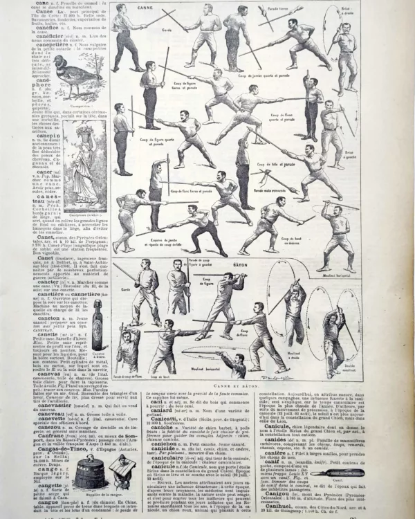 LU11922CANN-R-canne-sport Techniques de combat à la canne et au bâton illustrées par Paul de Laubadère, 1922