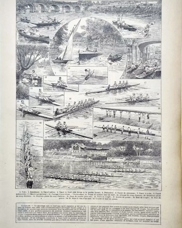LU11922CANO-R-canotage Canotage, aviron, canoës et embarcations de sport illustrés par Dessertenne, 1922
