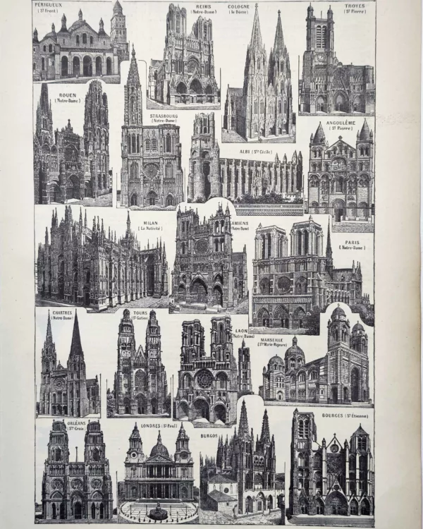 Cathédrales de France et d’Europe, Reims, Chartres, Cologne et autres monuments, 1922