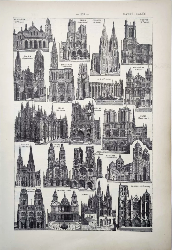 Cathédrales de France et d’Europe, Reims, Chartres, Cologne et autres monuments, 1922
