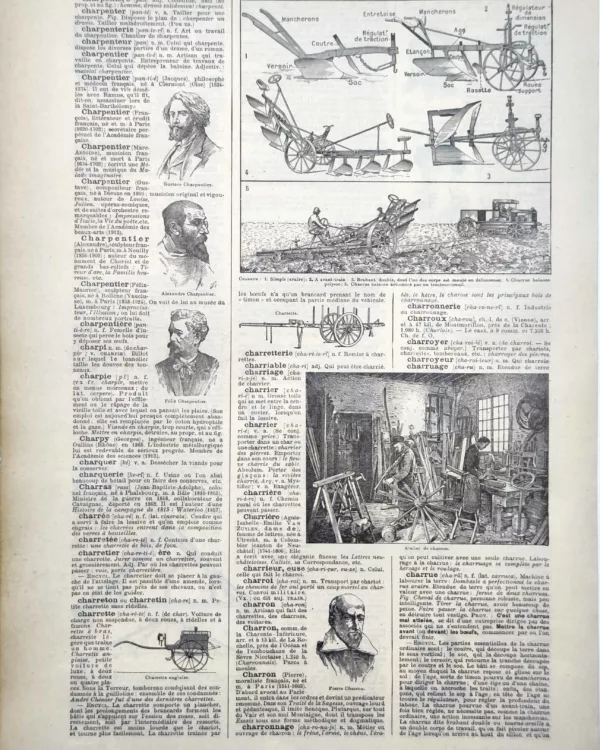 LU11922CHAR-R-charrue-agriculture Charrues, mécanismes de labour et machine agricole, planche technique de 1922
