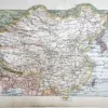 LU11922CHIN-R-chine-carte Carte ancienne de la Chine en couleurs avec provinces, villes et reliefs, 1922
