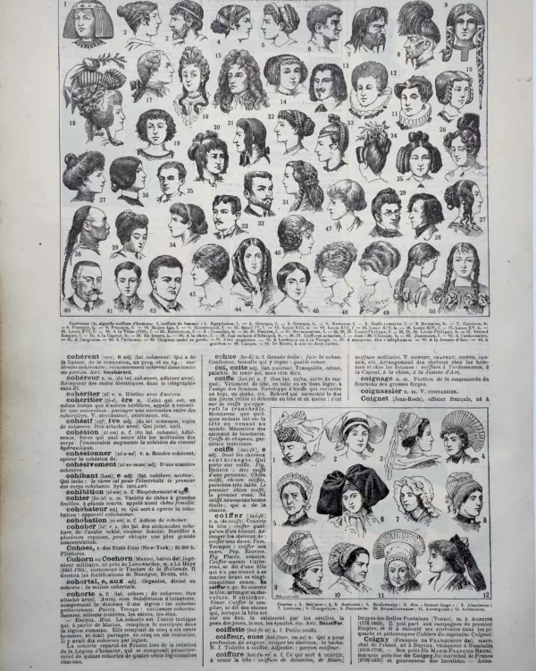 LU11922COIF-R-coiffures Coiffures anciennes masculines et féminines illustrées par Jacques Maurice Dessertenne, 1922