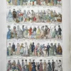 LU11922COSR-R-costumes Costumes civils en couleurs de Louis XIV à 1905, planche historique de 1922