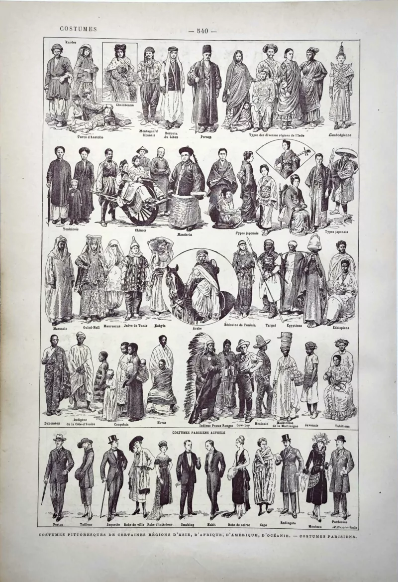 LU11922COSR-V-costumes Costumes d’Asie, d’Afrique, d’Amérique et d’Océanie illustrés par Dessertenne, 1922