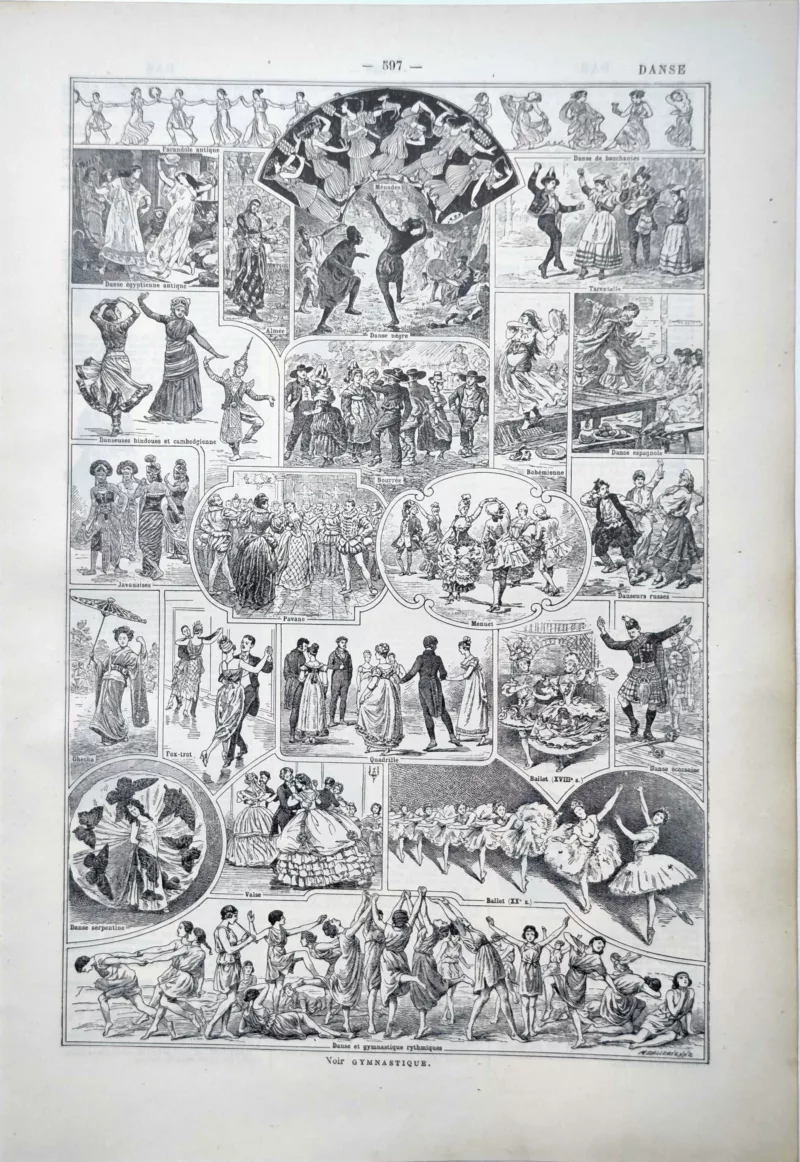 LU11922DANS-R-danse Danses anciennes et traditionnelles, ballet, valse et danses du monde, planche de 1922