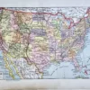 LU11922ETAT-R-etats-unis-carte Carte en couleurs des États-Unis, planche géographique ancienne de 1922