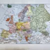 LU11922EURO-R-europe-carte Carte en couleurs de l’Europe, planche géographique ancienne de 1922