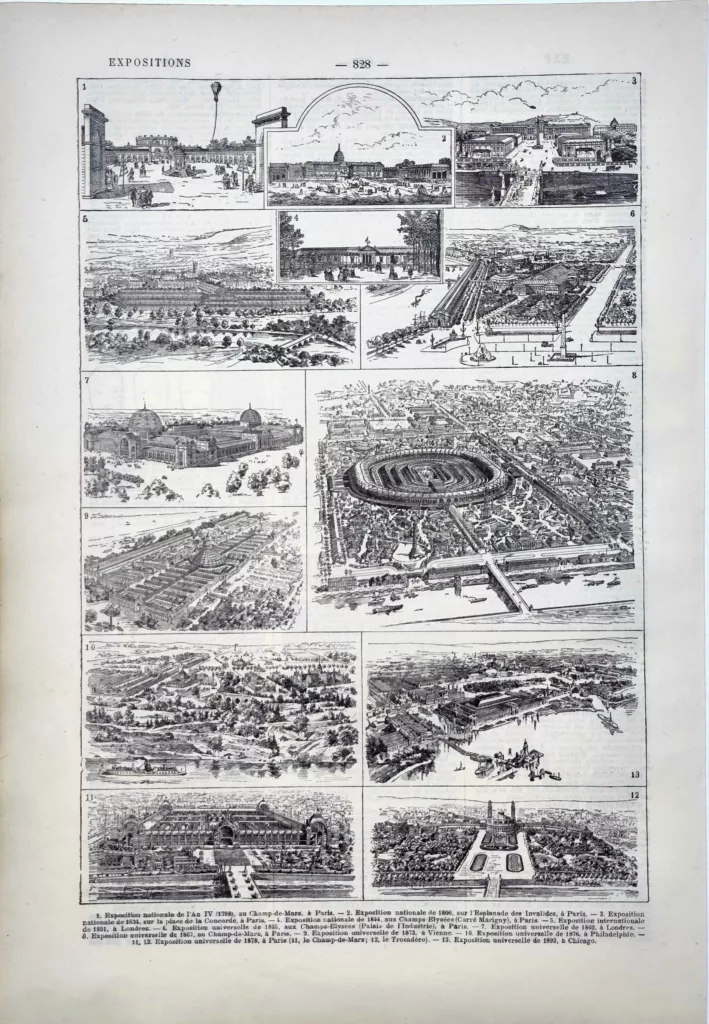 Expositions universelles à Paris et dans le monde, vues panoramiques anciennes de 1922