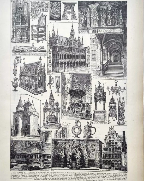 LU11922FLAM-R-art-flamand Art flamand, architecture de Bruxelles, Gand et Malines et arts décoratifs, planche de 1922