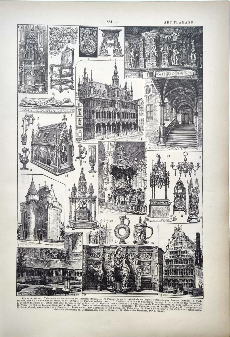 LU11922FLAM-R-art-flamand Art flamand, architecture de Bruxelles, Gand et Malines et arts décoratifs, planche de 1922
