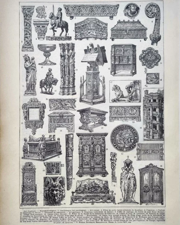 LU11922FRAA-R1-art-france Art français médiéval et Renaissance, mobilier, sculpture et arts décoratifs, planche de 1922