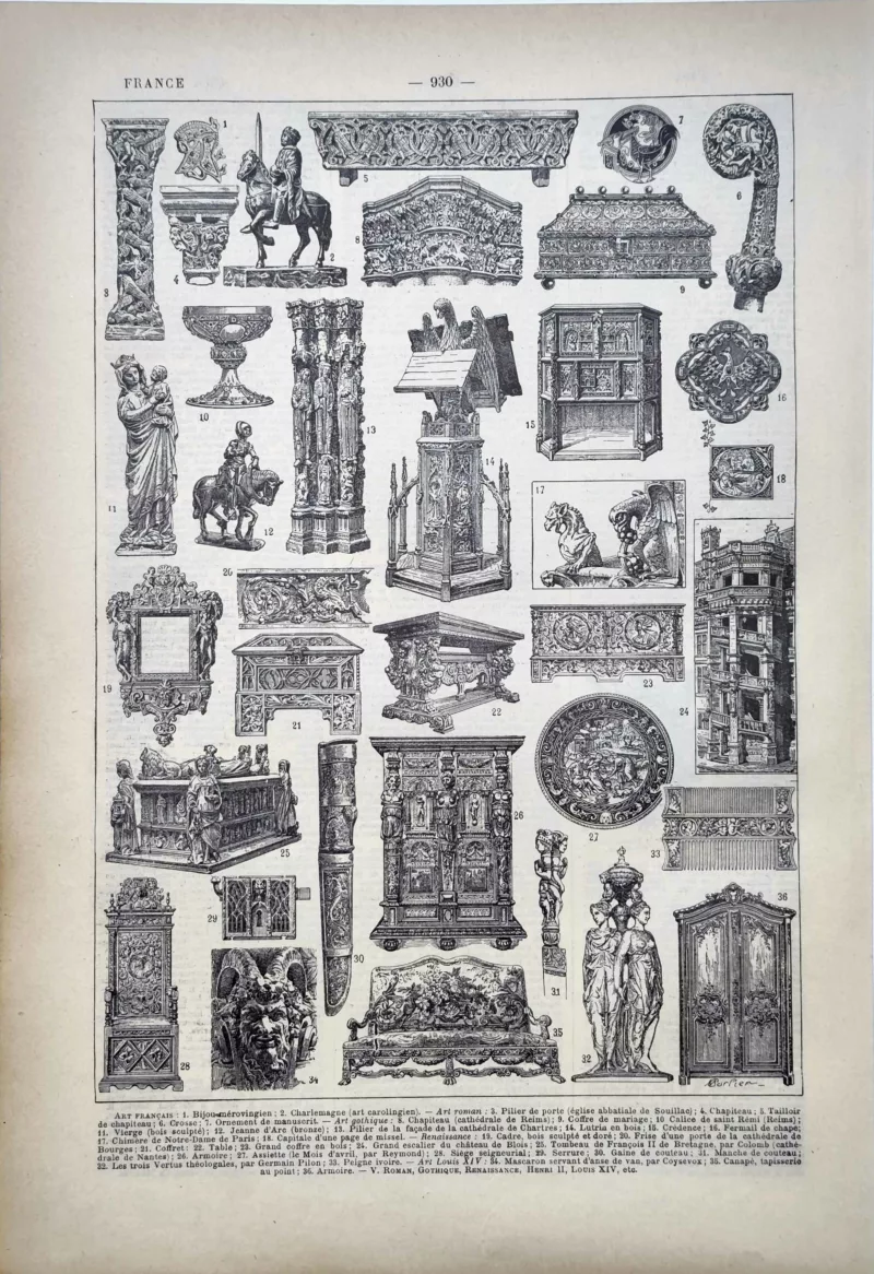 LU11922FRAA-R1-art-france Art français médiéval et Renaissance, mobilier, sculpture et arts décoratifs, planche de 1922