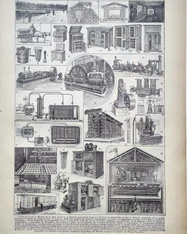 LU11922FROI-R-froid Froid et glace, glacières, compresseurs et machines frigorifiques, planche technique de 1922