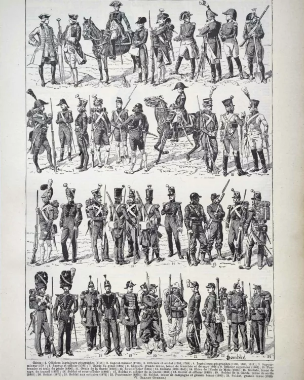 LU11922GENI-R-genie Génie militaire français, uniformes d’ingénieurs et de sapeurs de 1768 à 1910, Louis Charles Bombled, 1922