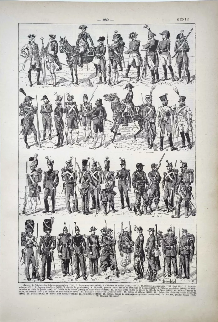 Génie militaire français, uniformes d’ingénieurs et de sapeurs de 1768 à 1910, Louis Charles Bombled, 1922