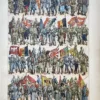 Uniformes et drapeaux des combattants de la Grande Guerre, planche en couleurs de 1922