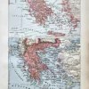 LU11922GREC-R-grece-carte Carte ancienne en couleurs de la Grèce ancienne et moderne, planche de 1922