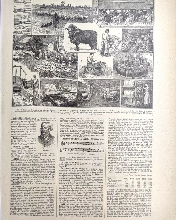 LU21923LAIN-R-Laine-moutons Production de la laine, moutons, tonte et machines textiles, planche de 1923