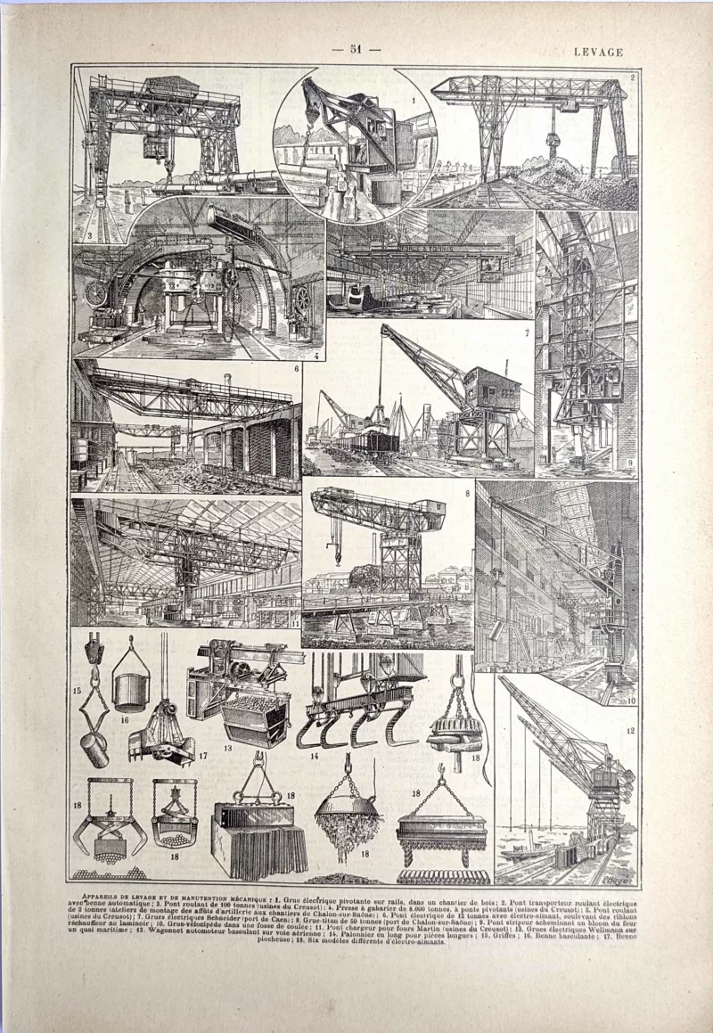 LU21923LEVA-R-Levage Grues, ponts roulants et appareils de levage industriels, planche de 1923