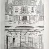 Façade et intérieur de maison avec vocabulaire architectural détaillé, planche de 1923