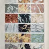 Variétés de marbres en couleurs, onyx, brèches et marbres veinés, planche de 1923