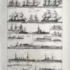 LU21923MARI-R2-Marine-vapeur Évolution des navires à vapeur, cuirassés, croiseurs, sous-marins et paquebots, planche de 1923