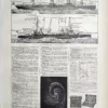 LU21923NAVI-V2-Vapeurs Paquebot rapide et cuirassé d’escadre légendés, planche maritime ancienne de 1923