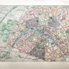 LU21923PARI-R-Paris-plan Plan ancien en couleurs de Paris et de sa proche banlieue, carte de 1923