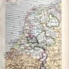 LU21923PAYS-R-Pays-bas-carte Carte ancienne en couleurs des Pays-Bas, planche géographique de 1923