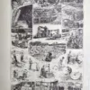 Carrières, extraction et taille de pierre, planche ancienne de 1923