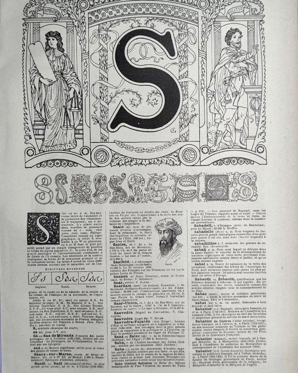 LU21923S000-R-Lettre-S Lettre S décorative, alphabet et typographie ancienne, planche de 1923