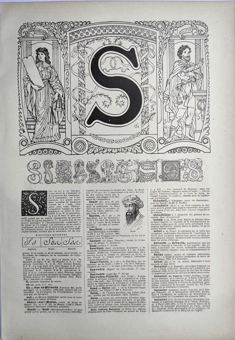 LU21923S000-R-Lettre-S Lettre S décorative, alphabet et typographie ancienne, planche de 1923